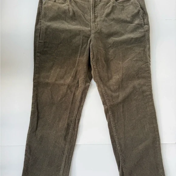 Quince Organic Stretch Corduroy Straight Leg Pants Seaweed Green 16 - Picture 3 of 6